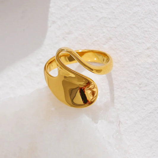 Golf fluid wave open ring