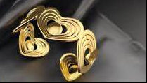 Gold Heart Open Bracelet