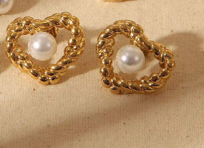 Boucles d'oreilles cœur en perles